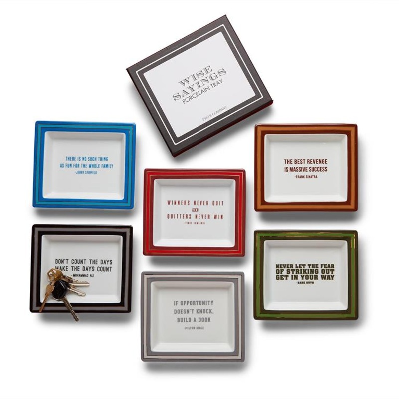 Two’s Company Wise Sayings Set of 6 Gentlemen’s Desk Trays