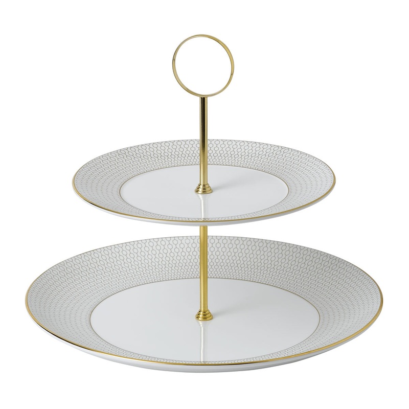 Wedgwood Gio Gold 2 Tier Cake Stand