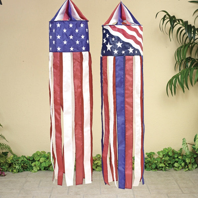 Gerson Companies 48 Polyester Americana Windsock In Bag with Header, 2 Asst