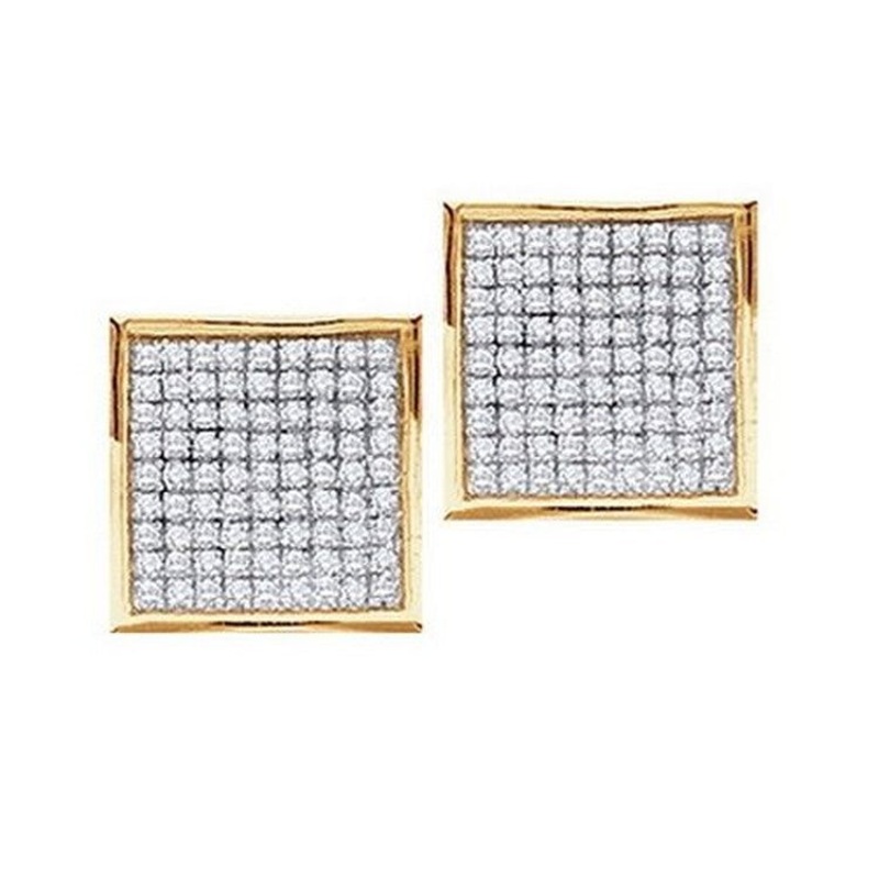 GND 0.50Ctw Round Diamond Ladies Fashion Micro Pave Earrings