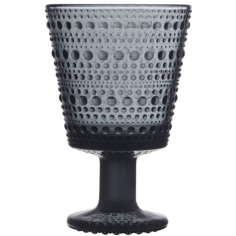 Iittala Kastehelmi Universal Glass 8.75 Oz., Dark Grey, Set of 2