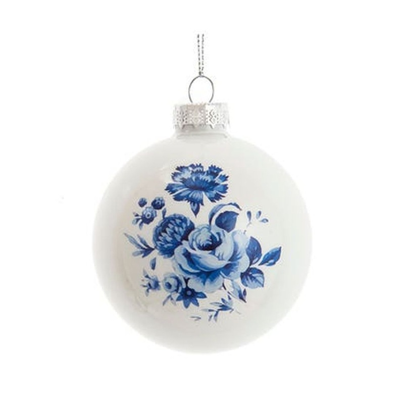 Kurt Adler 80MM Shiny Indigo Blue Glass Ball Ornaments, 6-Piece Box Set.