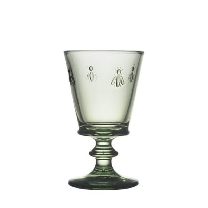 La Rochere Set of 6 Bee Wine Glasses, Green.