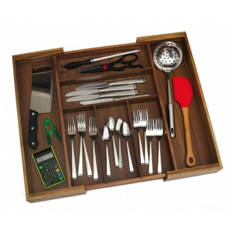 Lipper International Acacia Expandable Flatware Organizer