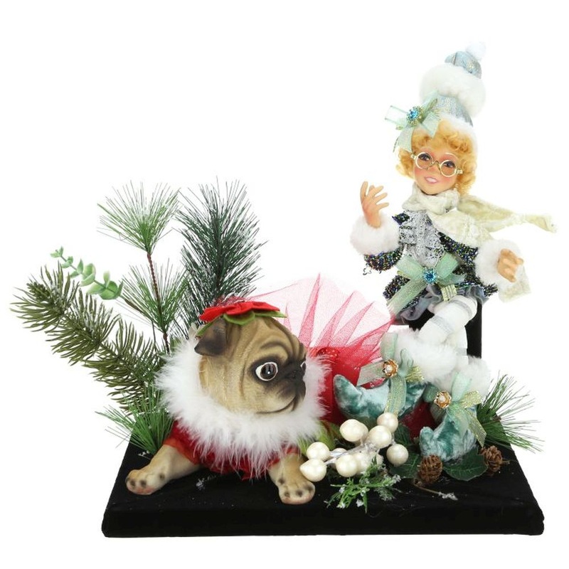 Mark Roberts Christmas 2021 North Pole Joyful Elf Tablescape Figurine, Small