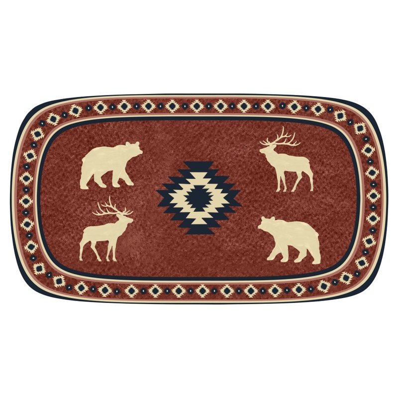 Merritt International Aztec Lodge 15.5 in. x 7.75 in. Appetizer Tray Melamine Set Of 4