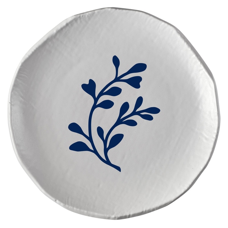 Merritt International Blue & White Seaweed 6 in. Appetizer Plate Melamine Set Of 12