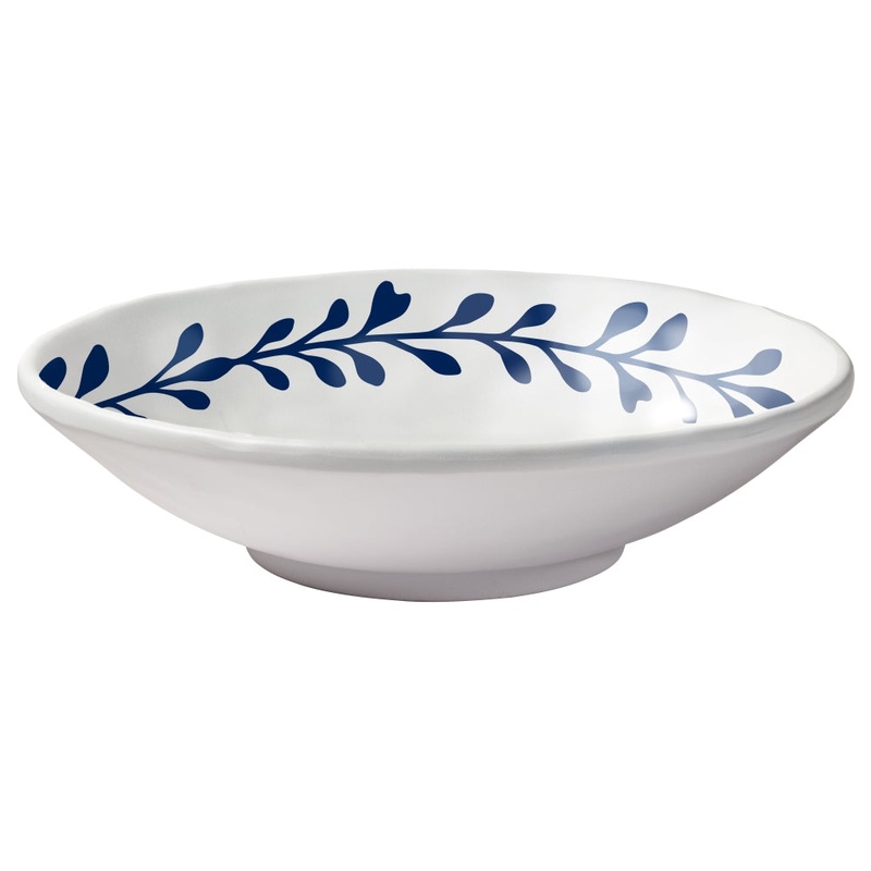 Merritt International Blue & White Seaweed 8 in. Salad Bowl Melamine Set Of 6