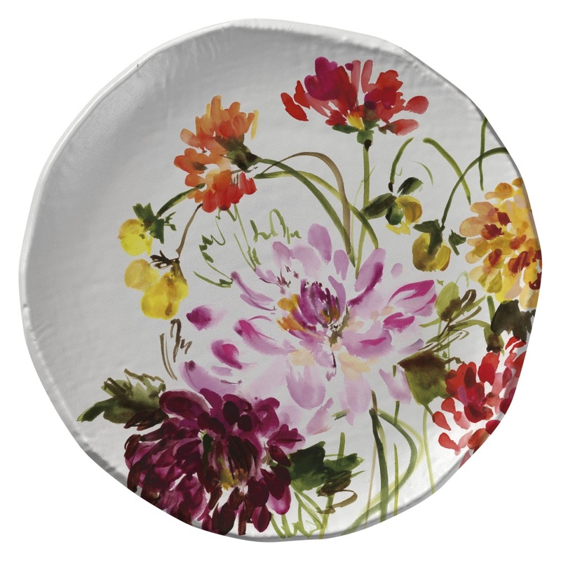 Merritt International Garden Brights 10.75 in. Dinner Plate Melamine Set Of 6