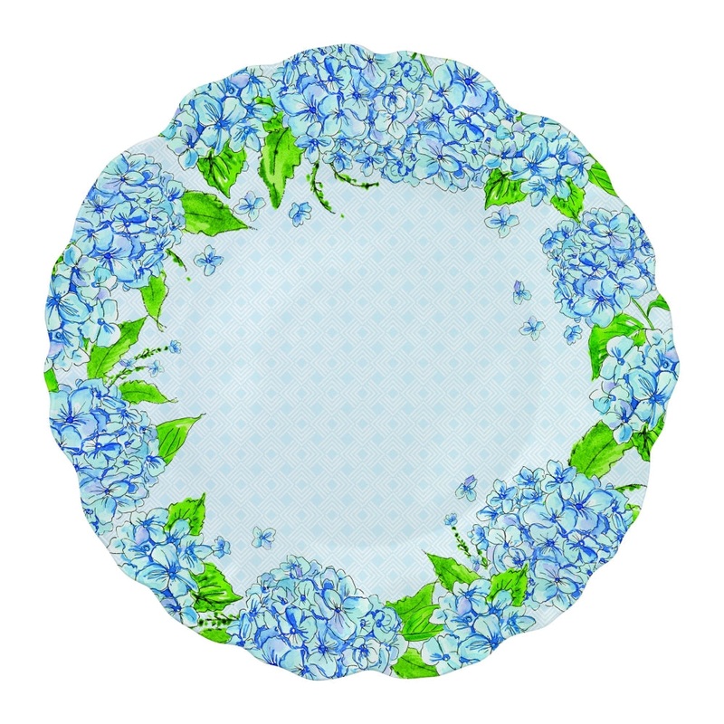 Merritt International Hydrangea 11.5 in. Dinner Plate Melamine Set Of 6