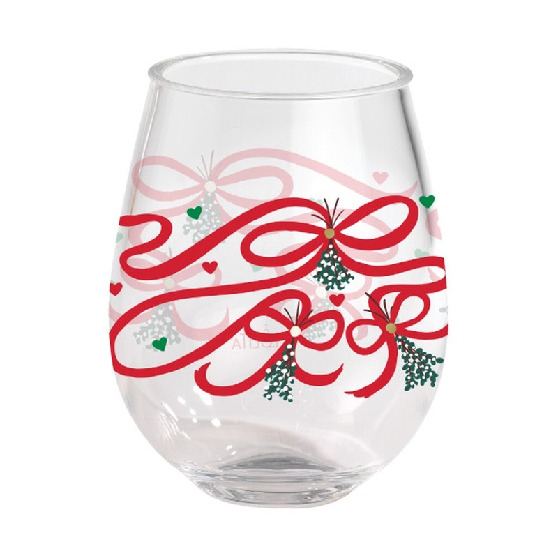 Merritt International Lolita 15oz Stemless Wine Set of 2 – Mistletoe Acrylic