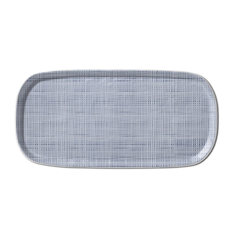 Merritt International Luxe Linen Indigo 14.5in x 7in Appetizer Tray Melamine