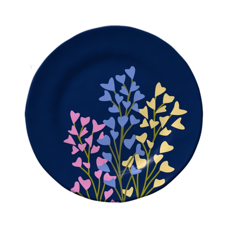 Merritt International Midnight Garden 6 in. Appetizer Plate Melamine Set Of 12