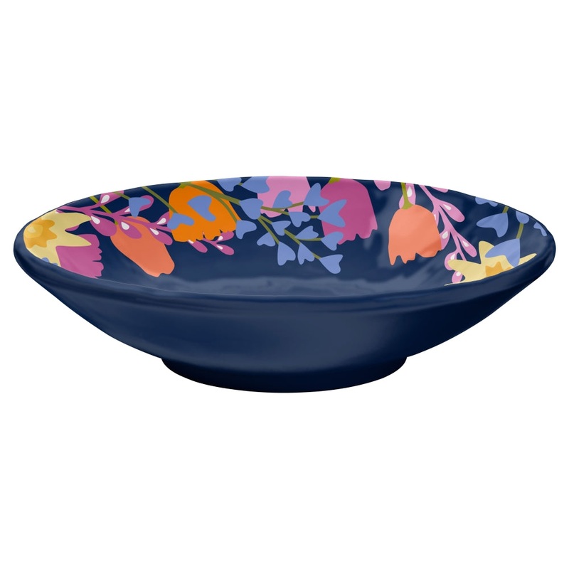 Merritt International Midnight Garden 7.5 in. x 2.25 in. Salad Bowl Melamine Set Of 6