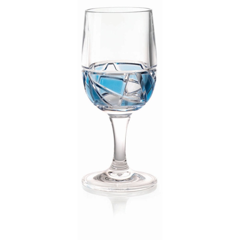 Merritt International Mosaic 10oz Acrylic Wine Glass Azure Set Of 12