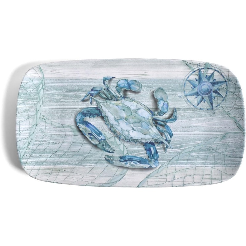 Merritt International Northpoint Crab 15.5 in. x 7.75 in. Appetizer Tray Melamine Set Of 4