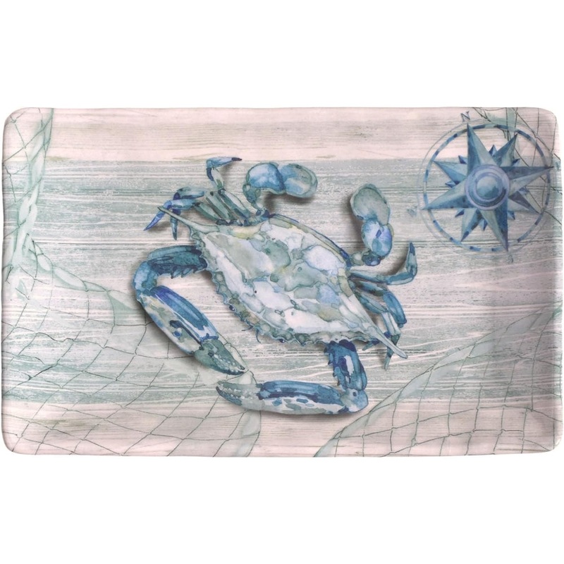 Merritt International Northpoint Crab 8 in. x 5.5 in. Snack Tray Melamine Set Of 6