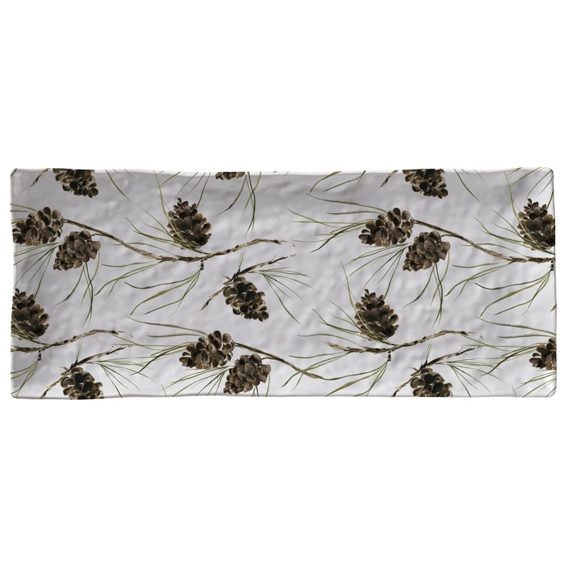 Merritt International Pine Lodge 15.25 in x 6.5 in Appetizer Tray Melamine