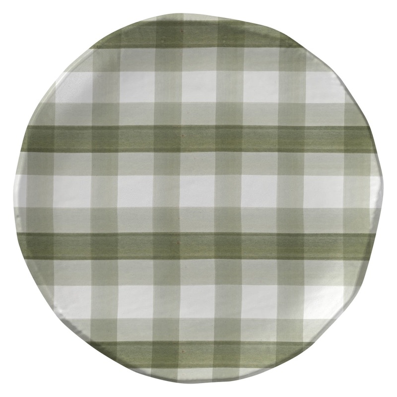 Merritt International Pine Lodge 8.5 in. Salad Plate – Green Plaid Melamine Set Of 6