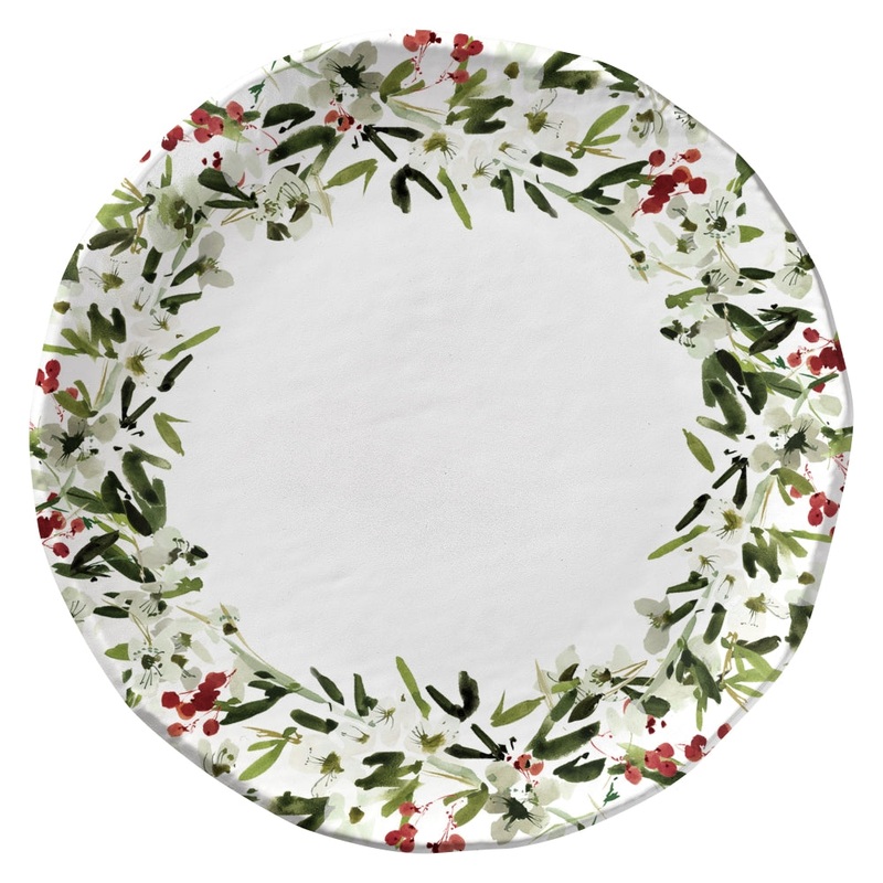 Merritt International Poinsettia 10.75 Dinner Plate Melamine Set Of 6