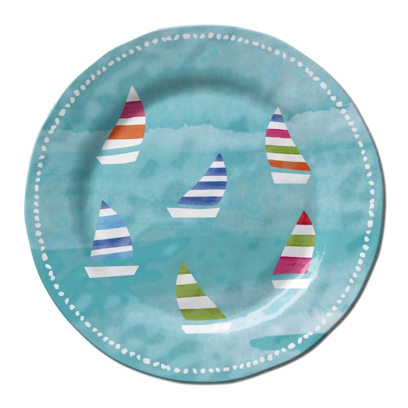 Merritt International Regatta 11in Dinner Plate Melamine Set Of 6
