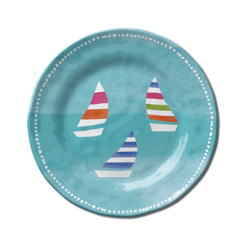 Merritt International Regatta 8.5in Salad Plate Melamine Set Of 6