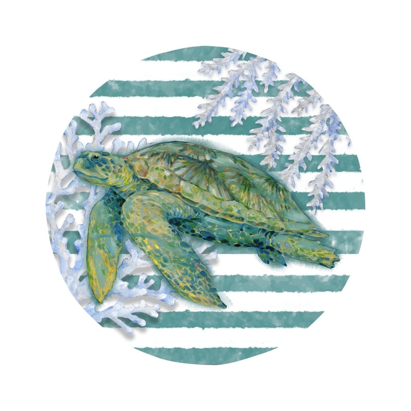 Merritt International Sea Turtle 8.5 in. Salad Plate Melamine Set Of 6