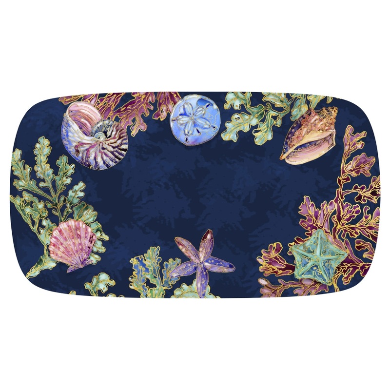 Merritt International Spectrum Shell 15.5 in. x 7.75 in. Appetizer Tray Melamine Set Of 4