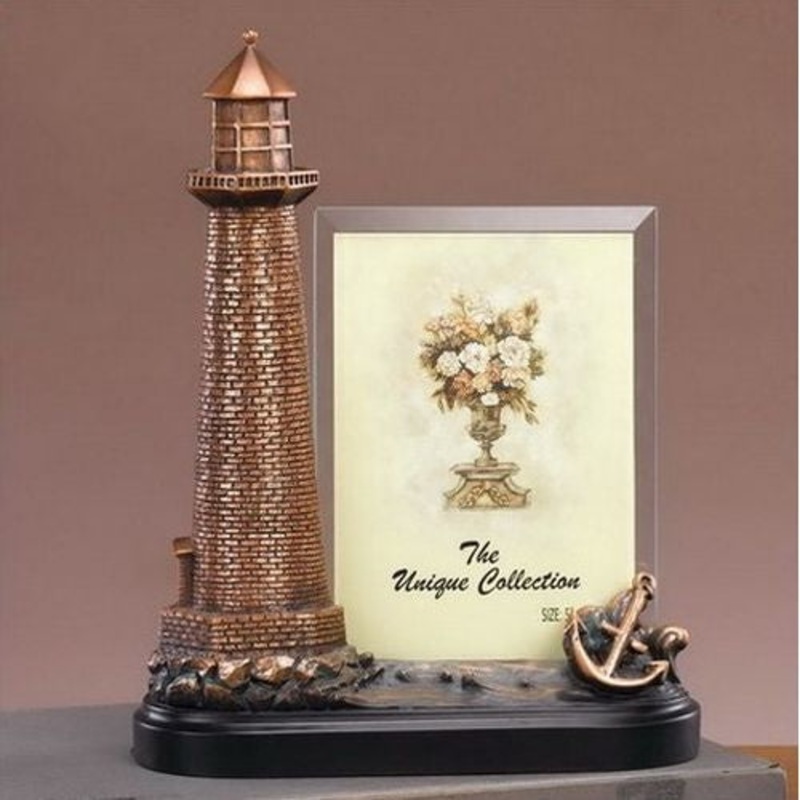 Treasure of Nature 8.5×11 Glass Imprint Lighthouse Frame, Resin