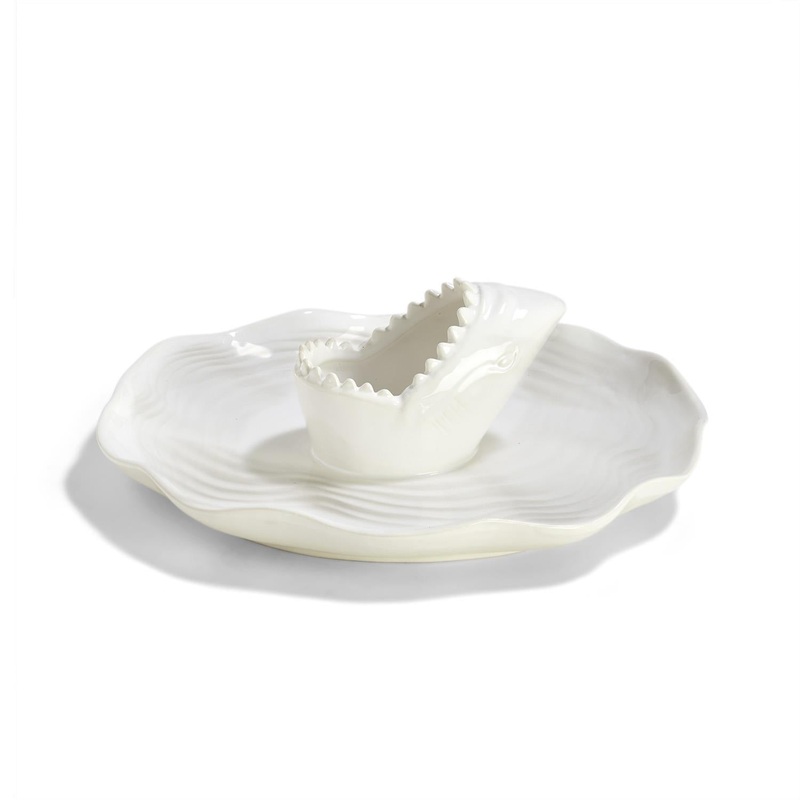 Two’s Company Great White Chip and Dip Bowl