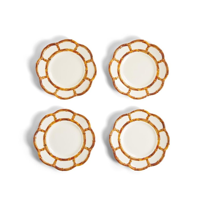 Two’s Company Set of 4 Bamboo Touch Accent Plate