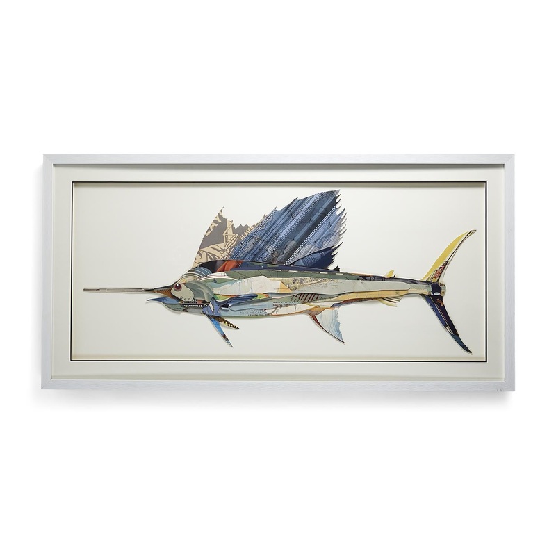Two’s Company Swordfish Paper Collage Wall Art