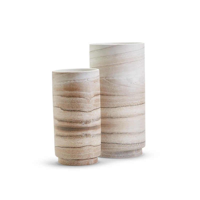 Two’s Company Tozai Set of 2 White Oak Vase