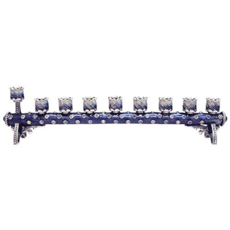 8 Cylindrical Menorah Embellished With Crystals