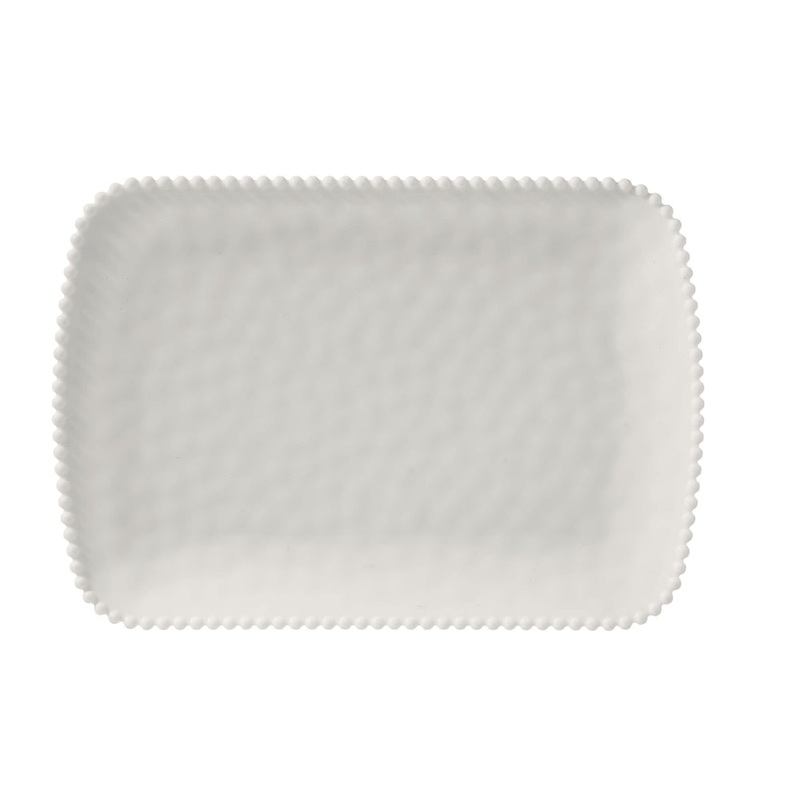 Merritt International Beaded Pearl 17.25 x 7.25 Serving Tray Melamine