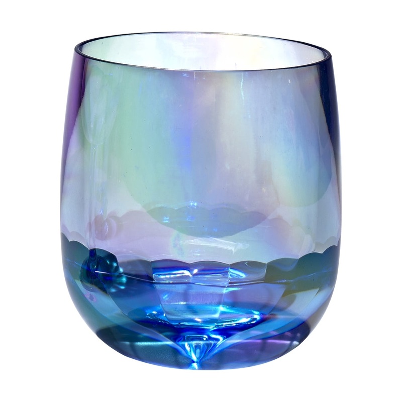 Merritt International Iridescent 10 oz DOF Tumbler Blue Acrylic Set Of 12