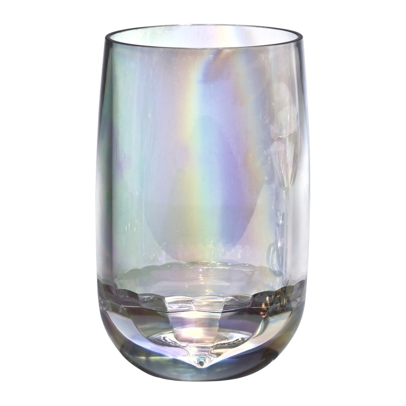 Merritt International Iridescent 14 oz Hi Ball Tumbler Clear Acrylic Set Of 12