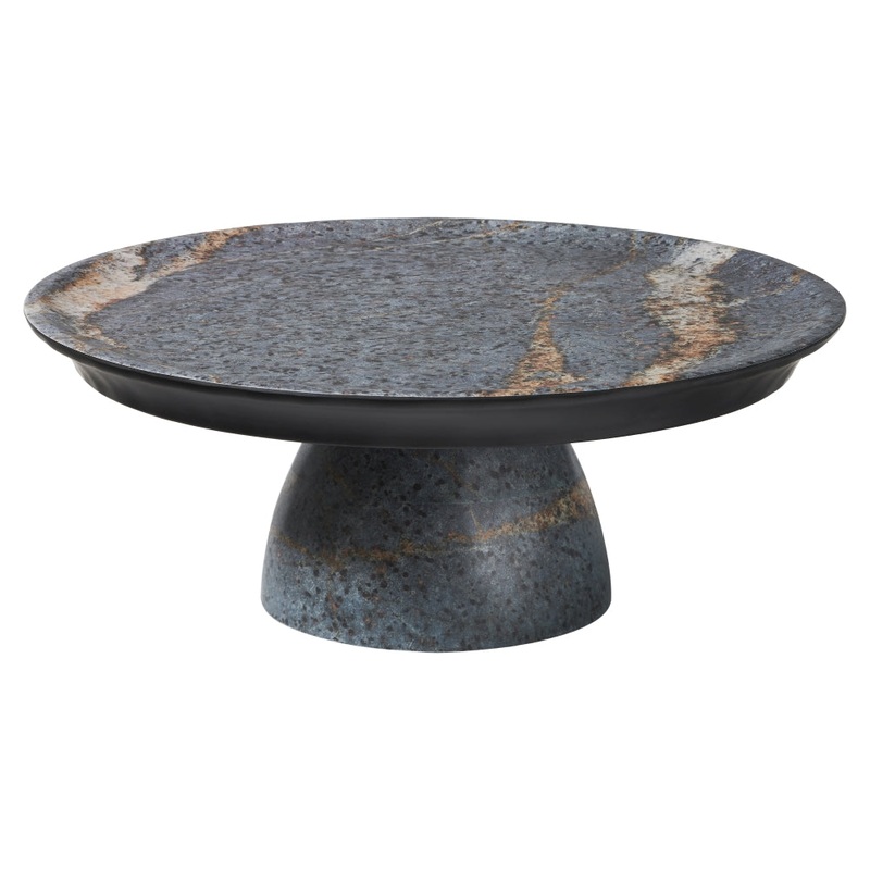 Merritt International Limestone 12.5 in Dia. x 4.75 in H. Cake Stand Melamine