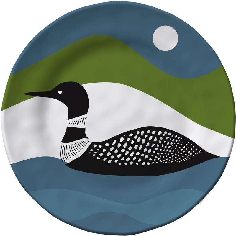 Merritt International Loons Round 8.5 in Salad Plate Melamine Set Of 6