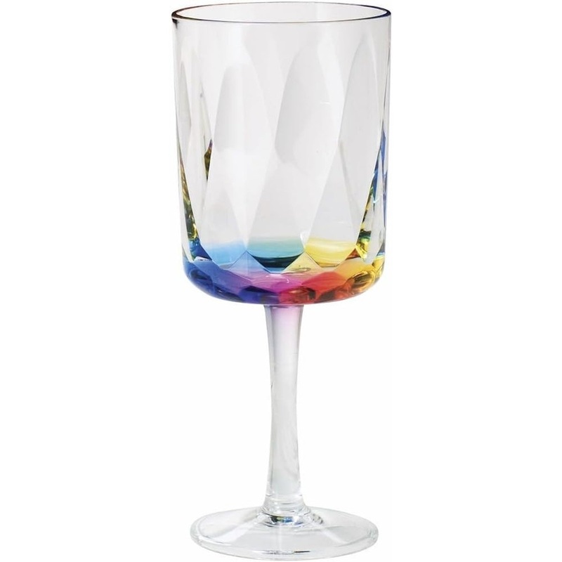 Merritt International Prism 16 oz. Wine Rainbow Acrylic Set Of 12