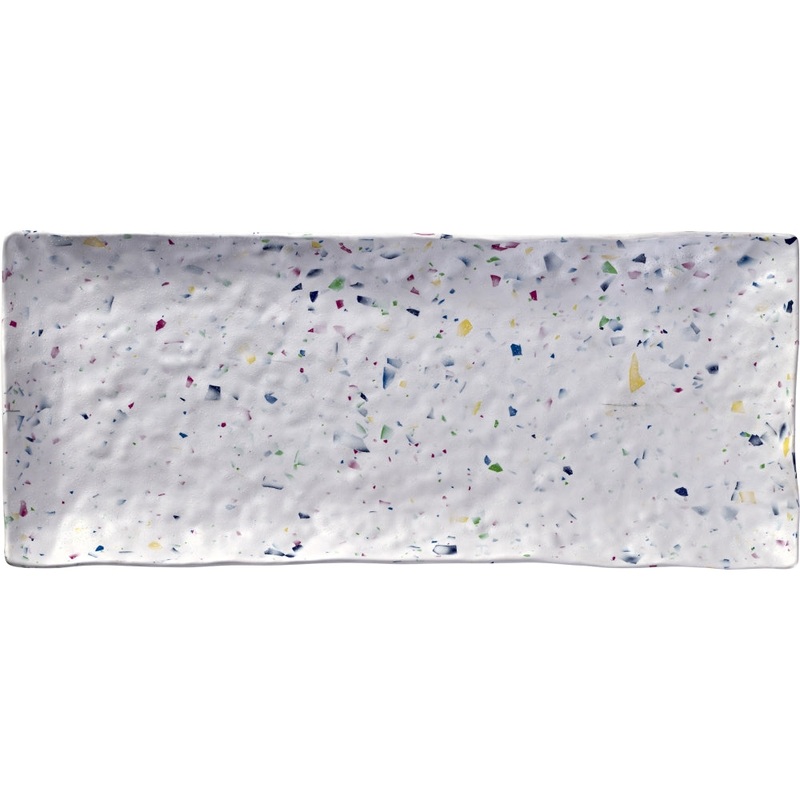 Merritt International Rainbow Terrazzo Rectangle 15.25 x 6.25 in Loaf Tray Melamine