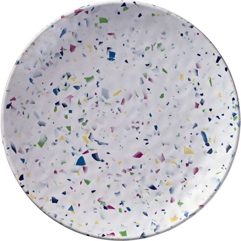 Merritt International Rainbow Terrazzo Round 11 in Dinner Plate Melamine Set Of 6