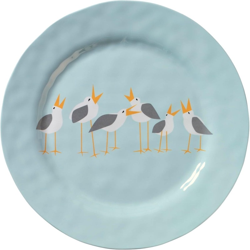 Merritt International Seagulls 11 in. Round Dinner Plate Melamine Set Of 6