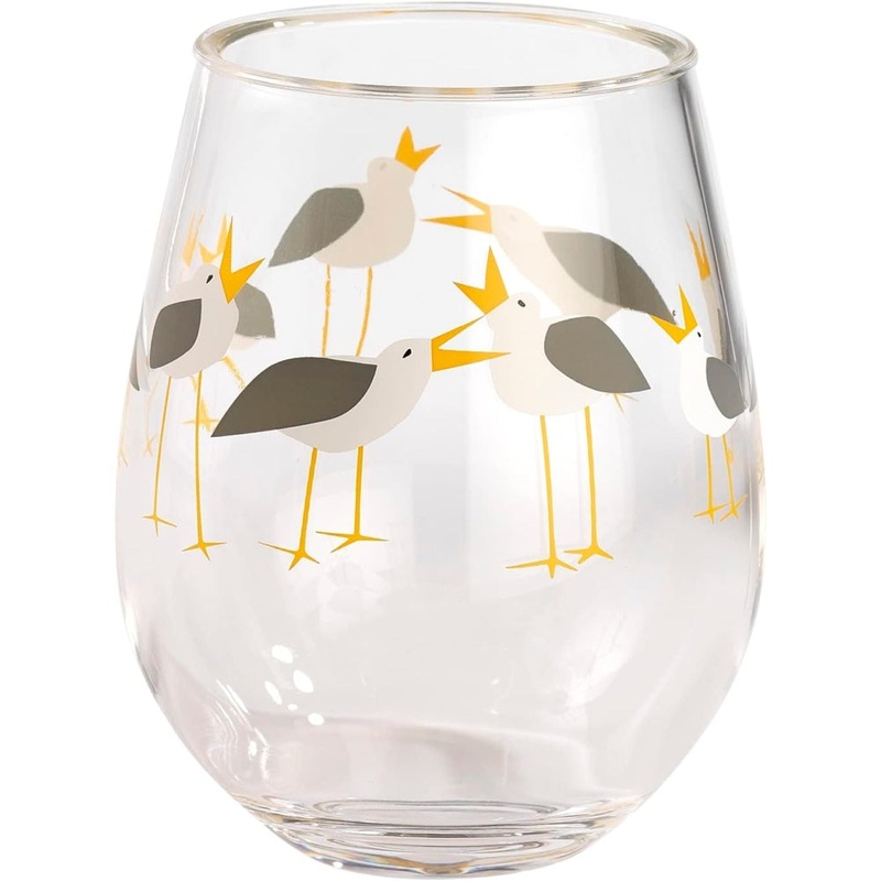 Merritt International Seagulls 15 oz. Stemless Wine Acrylic Set Of 12