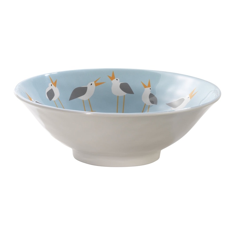 Merritt International Seagulls 7.25 in. Round Salad Bowl Melamine Set Of 6