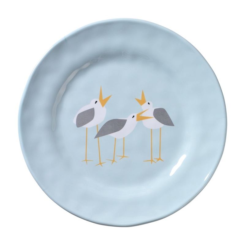 Merritt International Seagulls 8.5 in. Round Salad Plate Melamine Set Of 6