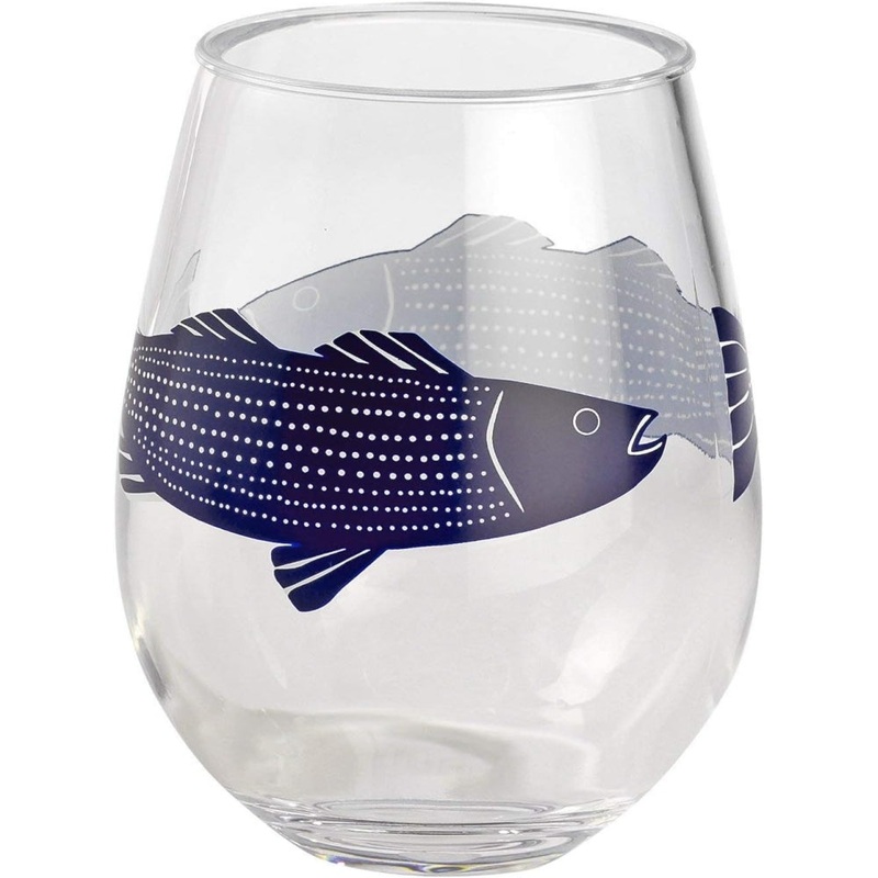 Merritt International Striper 15 oz. Stemless Wine Acrylic Set Of 12