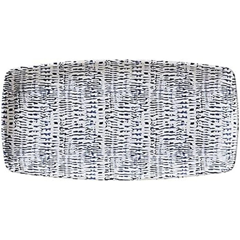 Merritt International Tribal Blue 13 in x 6.5 in Appetizer Tray Melamine Set Of 4