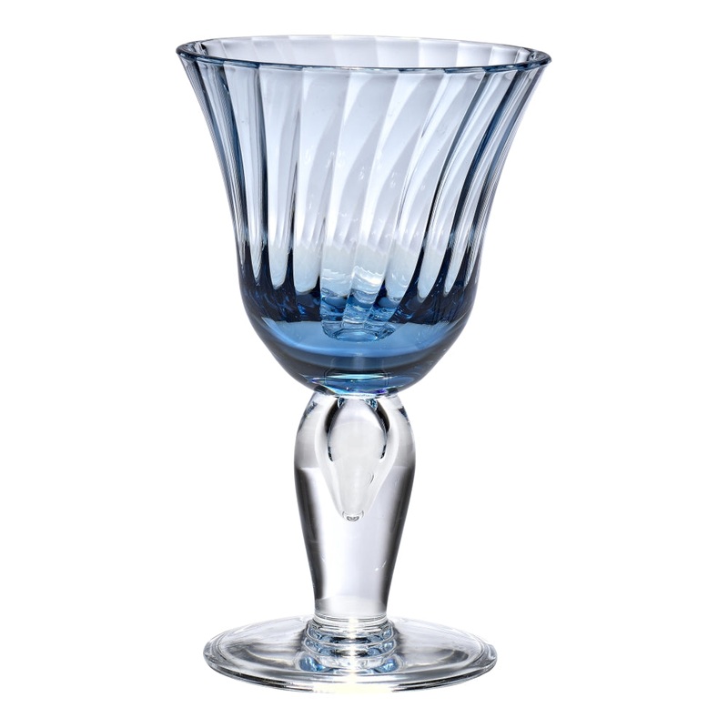 Merritt International Venezia 10 oz Wine Glass Blue Acrylic Set Of 12