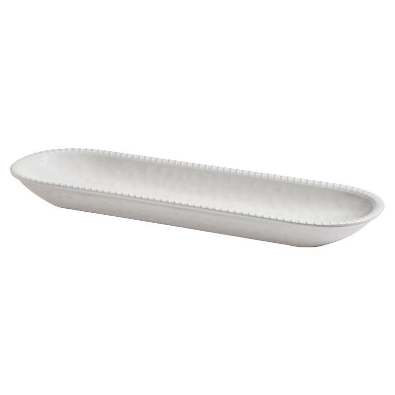 Merritt International White Rope 18 in. x 5.5 in Oval Appetizer Tray Melamine